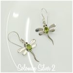 Peridot Dragonfly Earrings CZE 129
