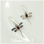 Garnet Dragonfly Earrings CZE 130