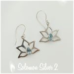 Blue Topaz Lotus Earrings CZE 249
