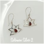 Garnet Lotus Earrings CZE 251